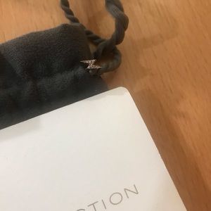 Ef Collection 14k rose gold single diamond lightning bolt earring